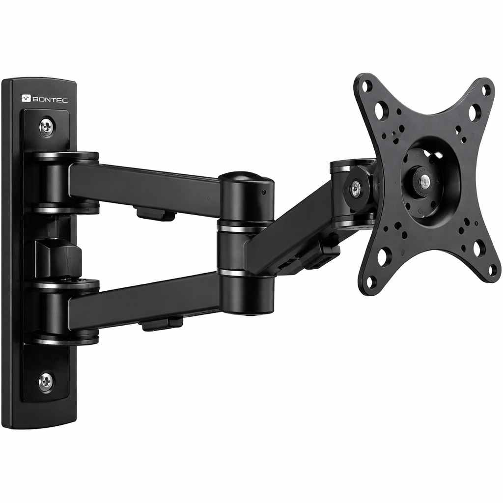 BONTEC Black GWM01 Monitor Wall Mount – Sturdy Swivel Design