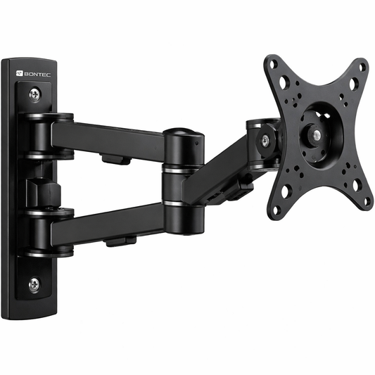 BONTEC Black GWM01 Monitor Wall Mount – Sturdy Swivel Design