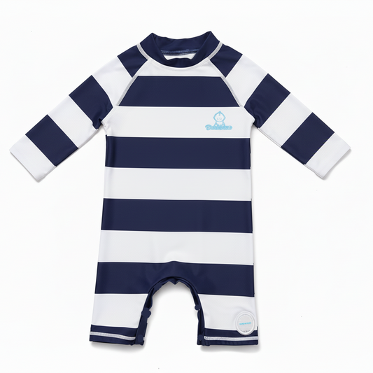 Bonverano Baby Boys UPF 50+ Navy Stripe Swimsuit