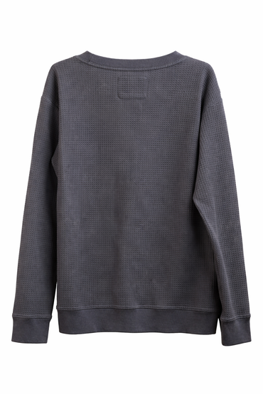 Cat & Jack Waffle Top Long Sleeve - Charcoal Grey