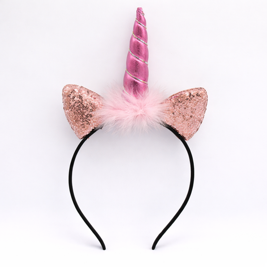 TJsbowtique Sparkling Unicorn Horn Headband for Girls – Pink