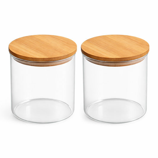 Glass Storage Jars with Bamboo Lids