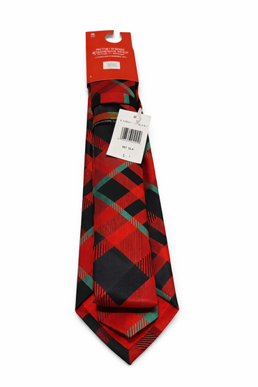 Holiday Traditions Boys Necktie Multicolor Plaid Tied