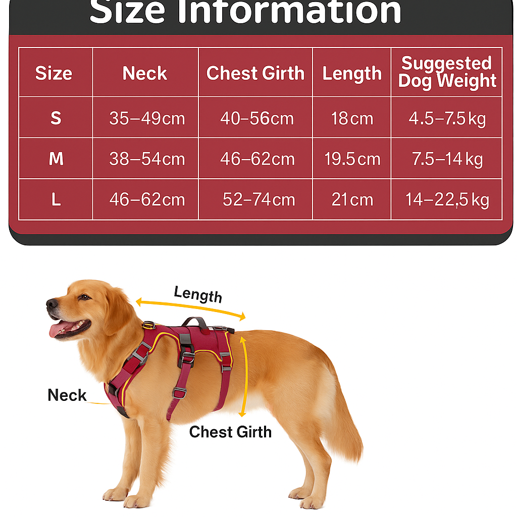 Multi-Purpose Dog Harness Leash Set, Escape Proof, Anti-Pull Design, Safety