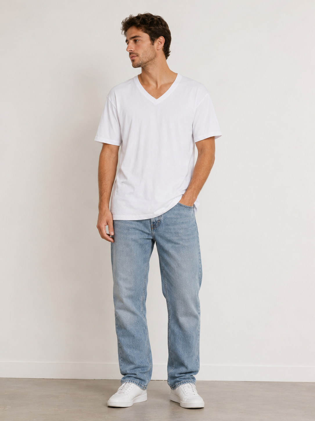 Mexx Men's Plain Solid V-Neck T-Shirt