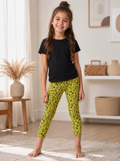 LUPILU Capri Leggings 2‑Piece Black Yellow