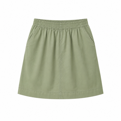 ESMARA Mini Linen Skirt Women Elastic Waist