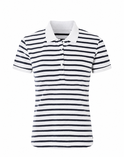 Esmara Women's Polo T-Shirt Stripe Cotton Elastic Fit