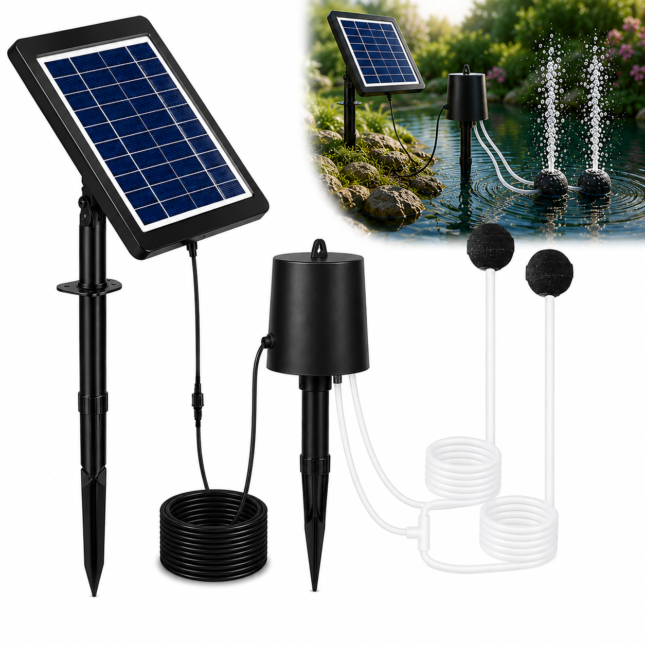 Fapiere BSV-AP015 Solar Pond Aerator 2200 mAh Battery 3 Operating Modes