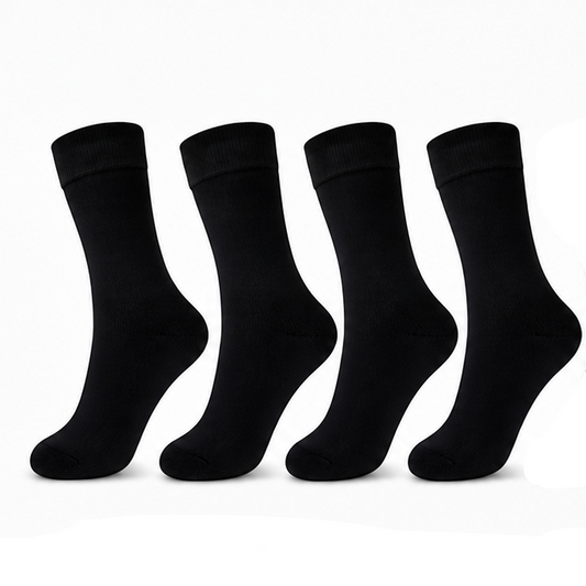 4 Pairs Black Crew Socks