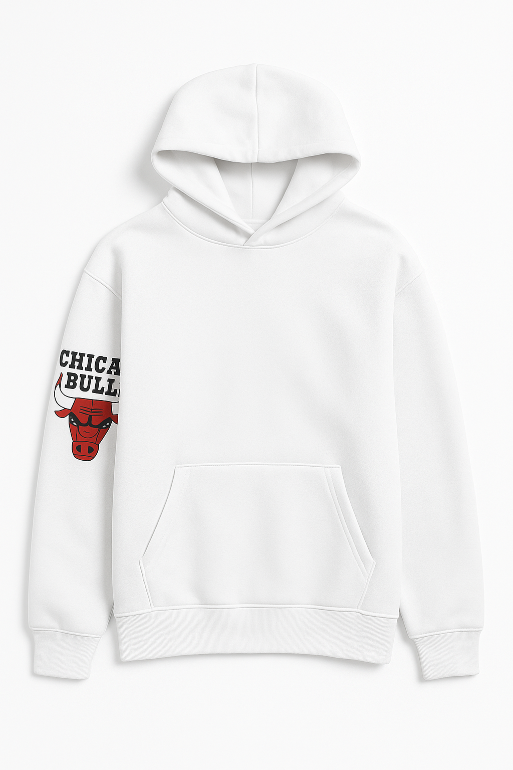 Oversized Street Style Basketball Print Hoodie Bull Hoodie white XXL