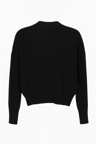 Grace Karin - Cropped Drop Sleeve Cardigan V‑Neck Sweater