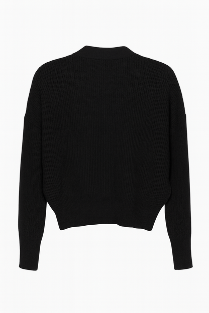Grace Karin - Cropped Drop Sleeve Cardigan V‑Neck Sweater