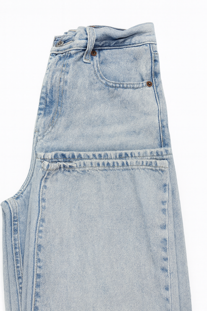 Classic Levi's High-Waisted Straight Leg Denim Jeans - Light Blue