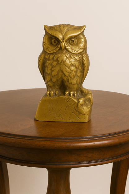 Luxurious Antique Brass Owl Sculpture