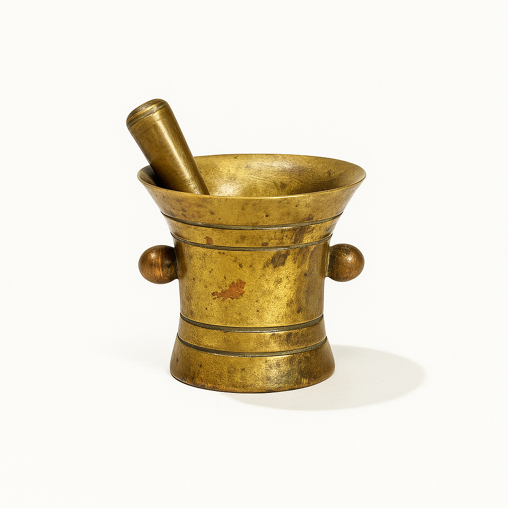 Antique Brass Mortar and Pestle