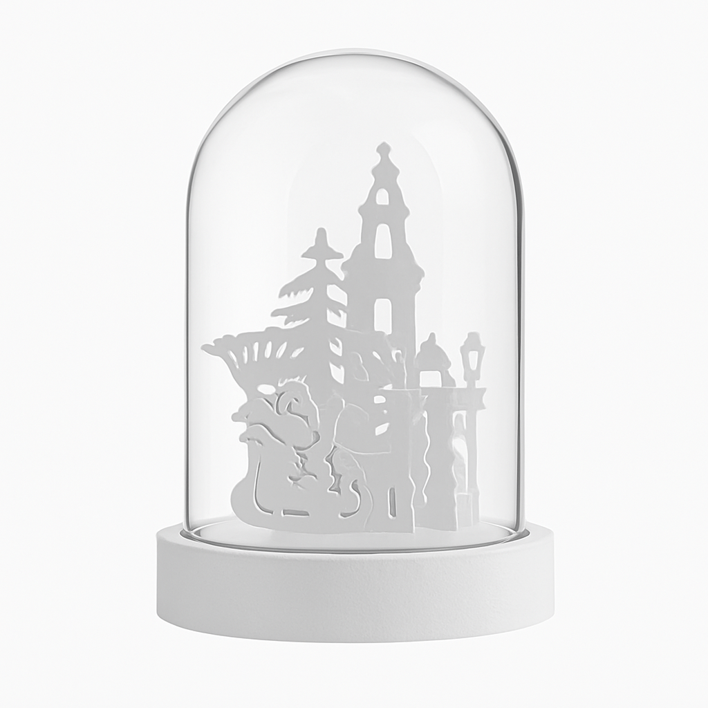 LIVARNO Home Glass LED Christmas Dome with Warm White Light & Timer