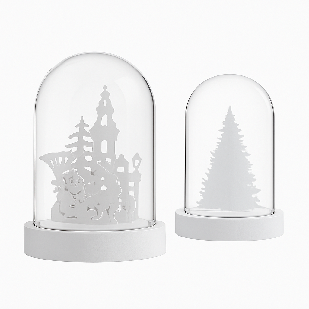 LIVARNO Home Glass LED Christmas Dome with Warm White Light & Timer