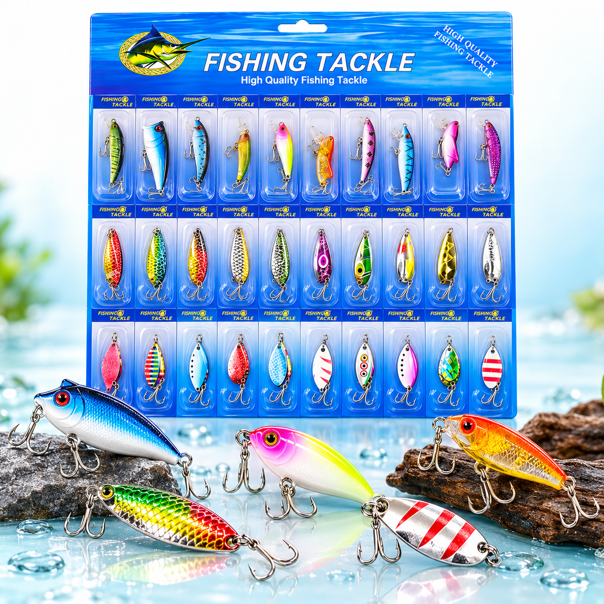 Colorful Metal Crankbait Fishing Lure Set