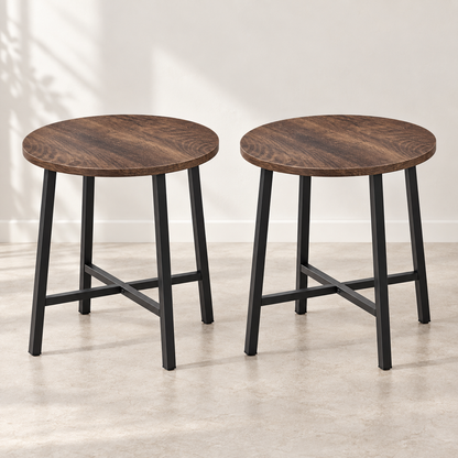 WOLTU Black Nesting Tables Set of 2 – Round Coffee Tables