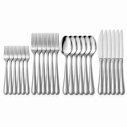 Gymdin 36-Piece Stainless Steel Cutlery Set with Steak Knives