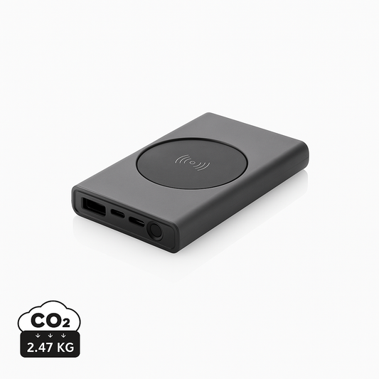 Eco-Friendly Recycled Aluminum 5000mAh Wireless Power Bank | Sustainable Portable Charger