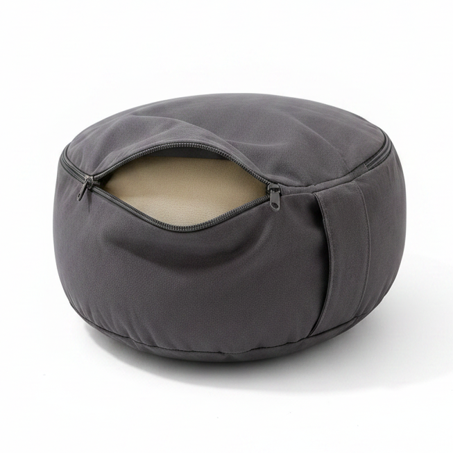 Buckwheat Meditation Cushion with Removable Cover & Carry Handle