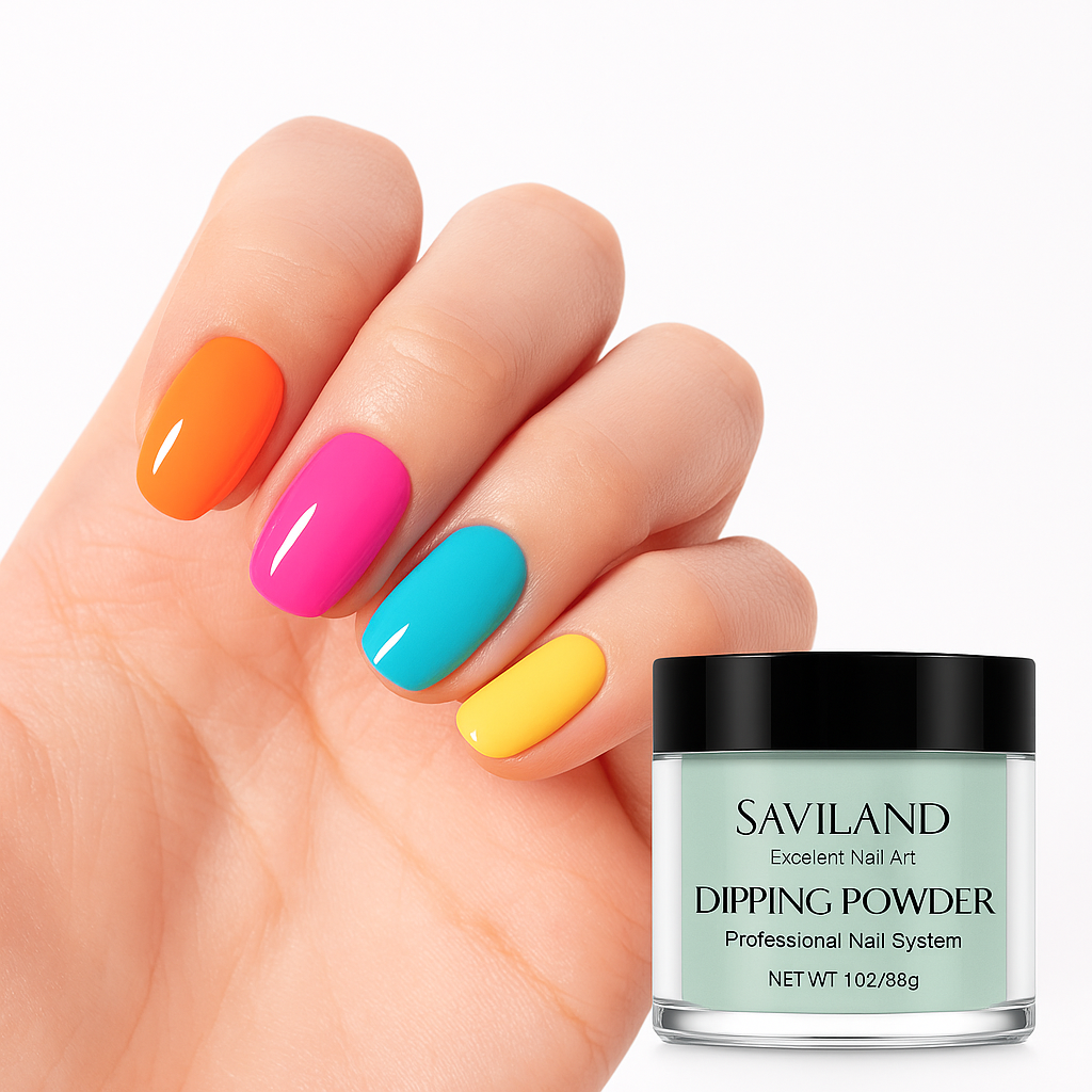Saviland 20-Color Dipping Powder Nail Kit with Vibrant Shades
