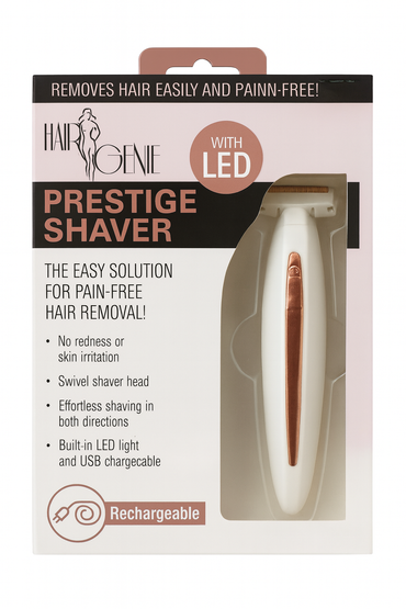 Hair Genie Prestige Shaver – Dry LED Light Flexible Head Pain‑Free.