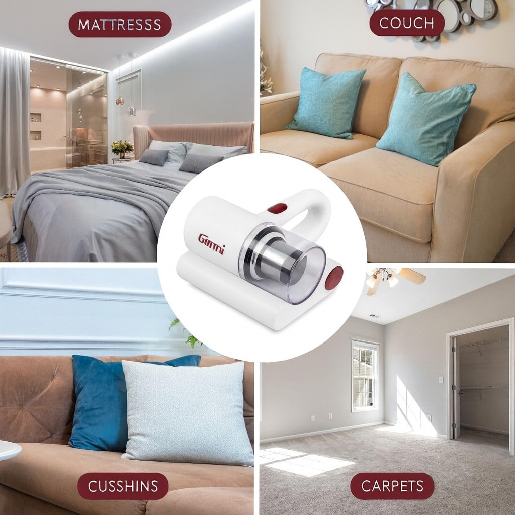 Girmi AP21 Mattress Vacuum Cleaner High Suction UV Sterilizer with HEPA Filter and VibraWave Pads