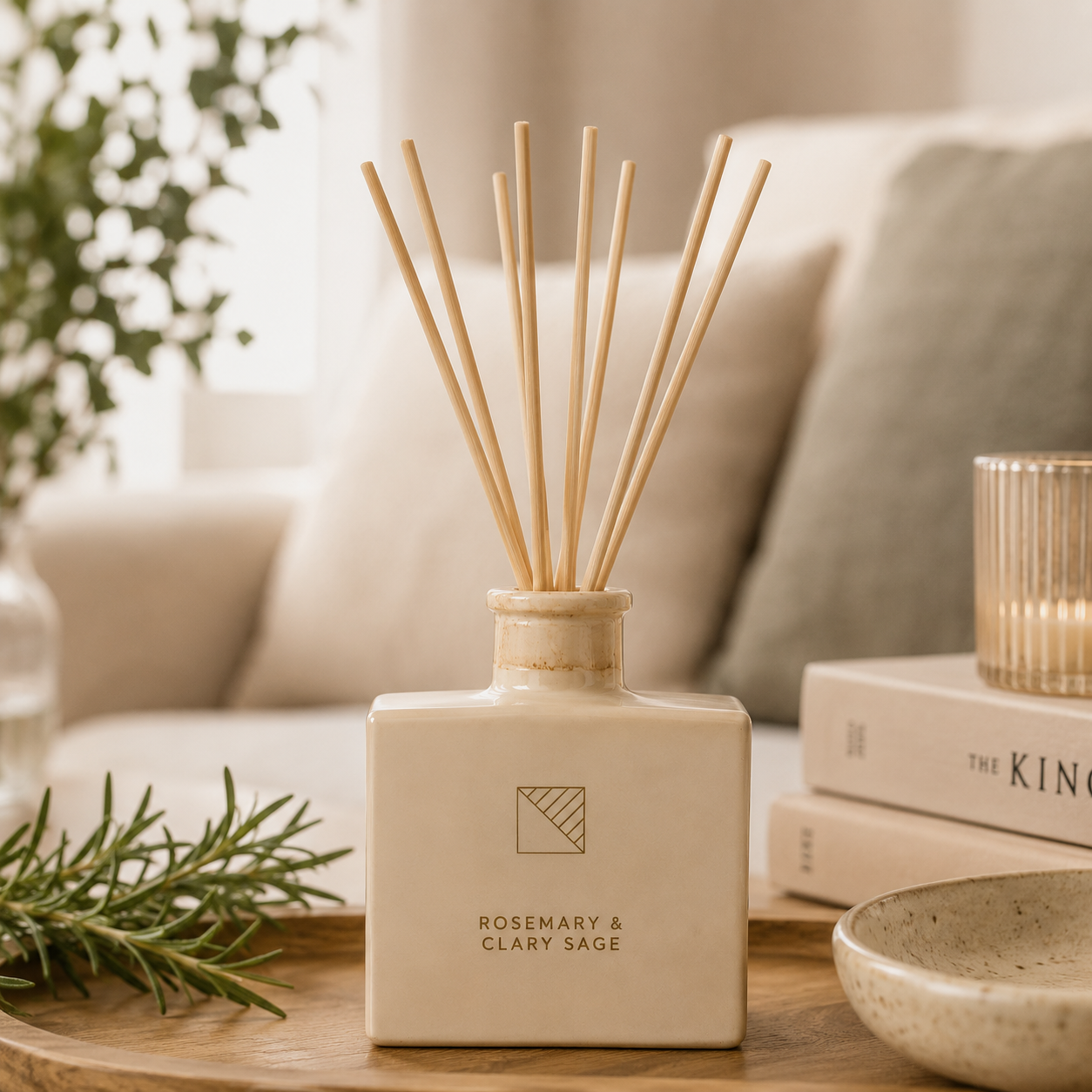 Rosemary & Clary Sage Reed Diffuser – 100ml (Reeds Not Included)