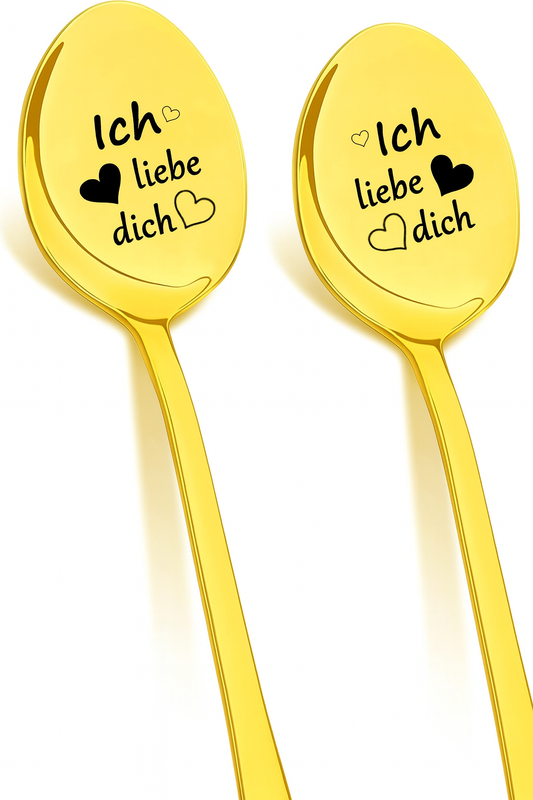DIKARIYA Engraved 'I Love You' Stainless Spoon Set