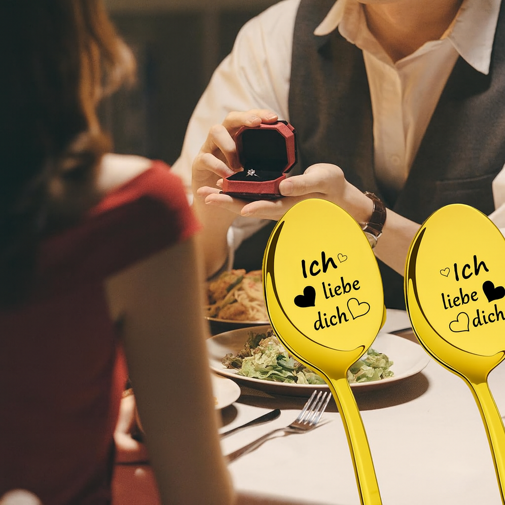 DIKARIYA Engraved 'I Love You' Stainless Spoon Set