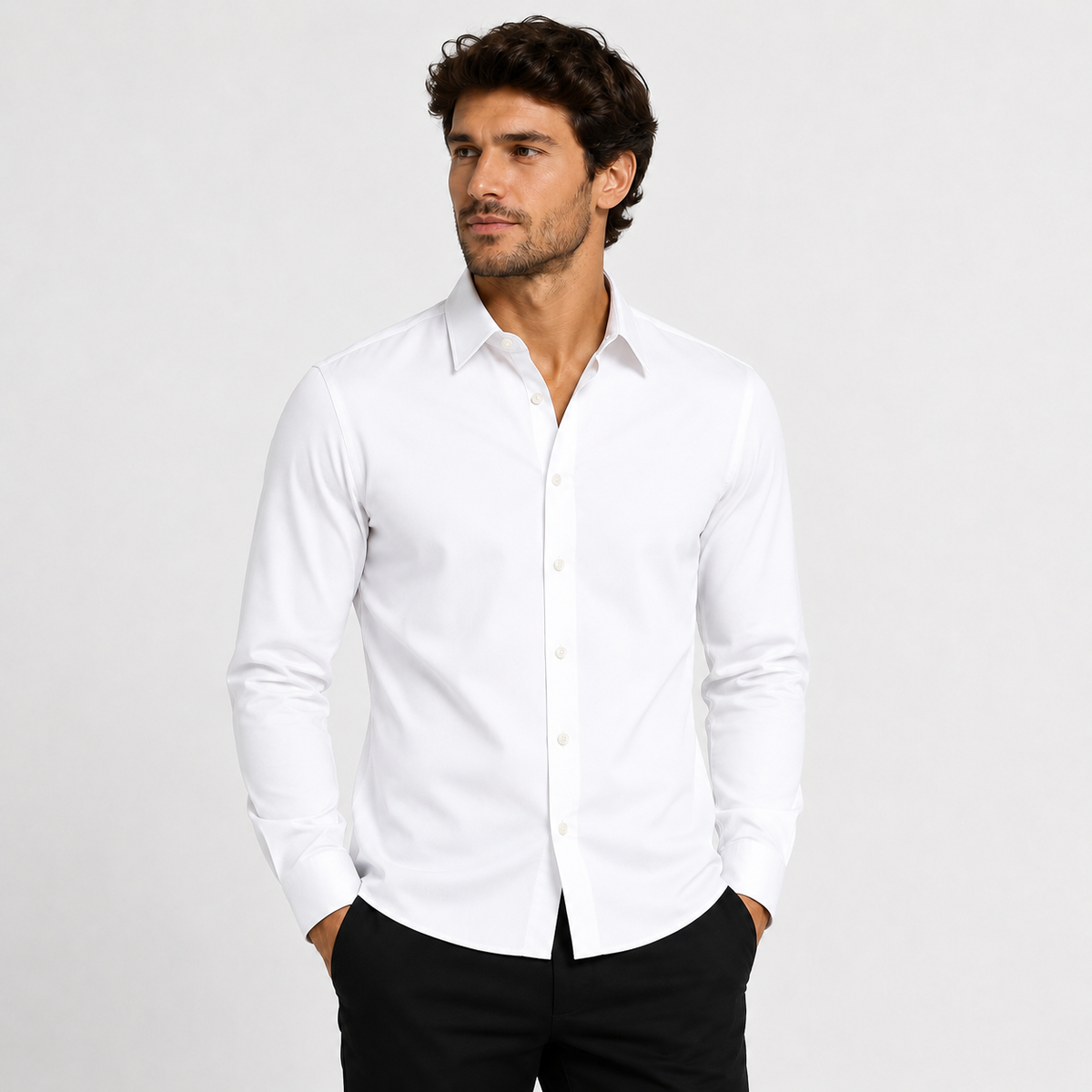 Livergy Men’s Linen‑Cotton Long Sleeve Chemise