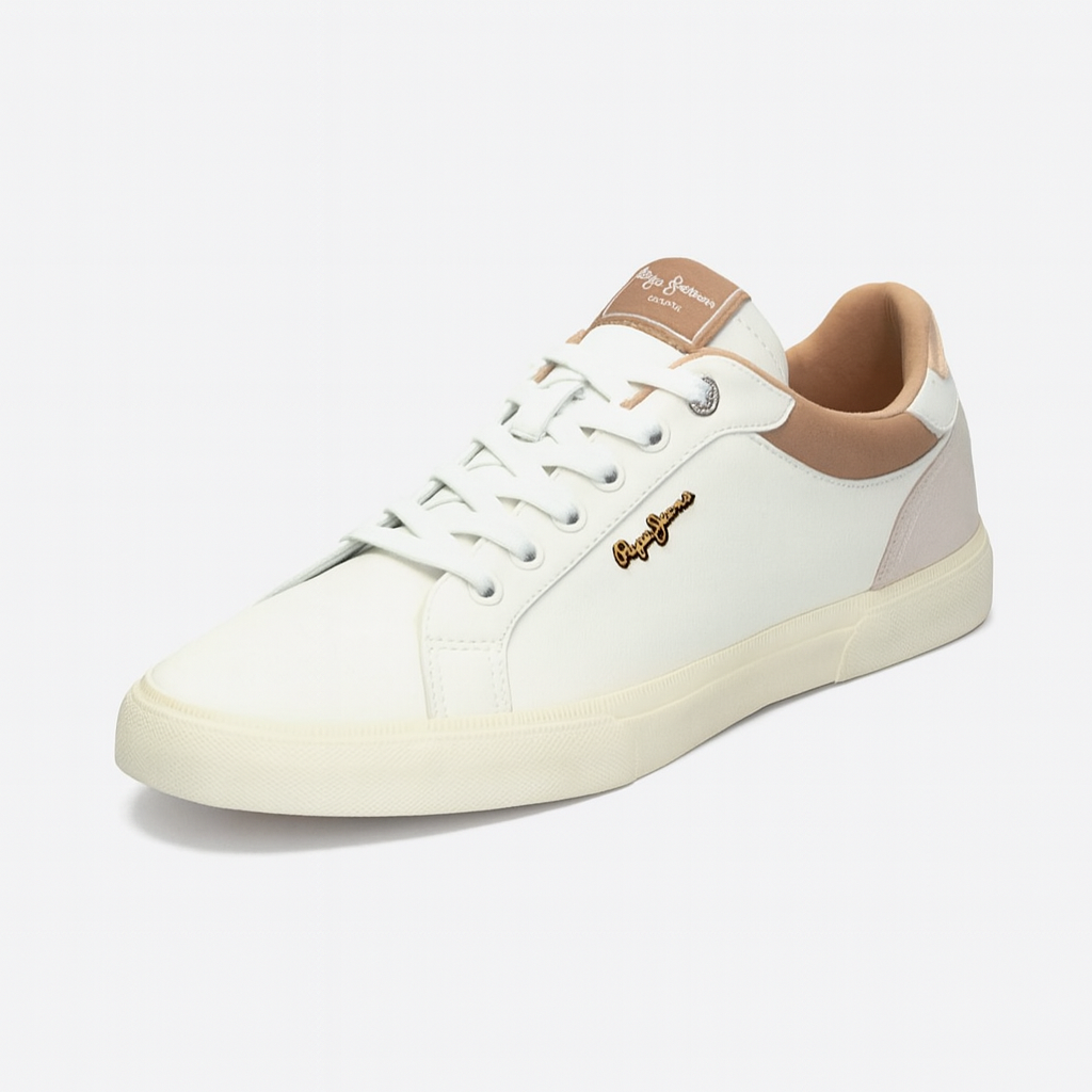 Pepe Jeans Kenton Court Men's Retro Style Trainers, Golden Ochre Brown, Durable Comfort Sneakers