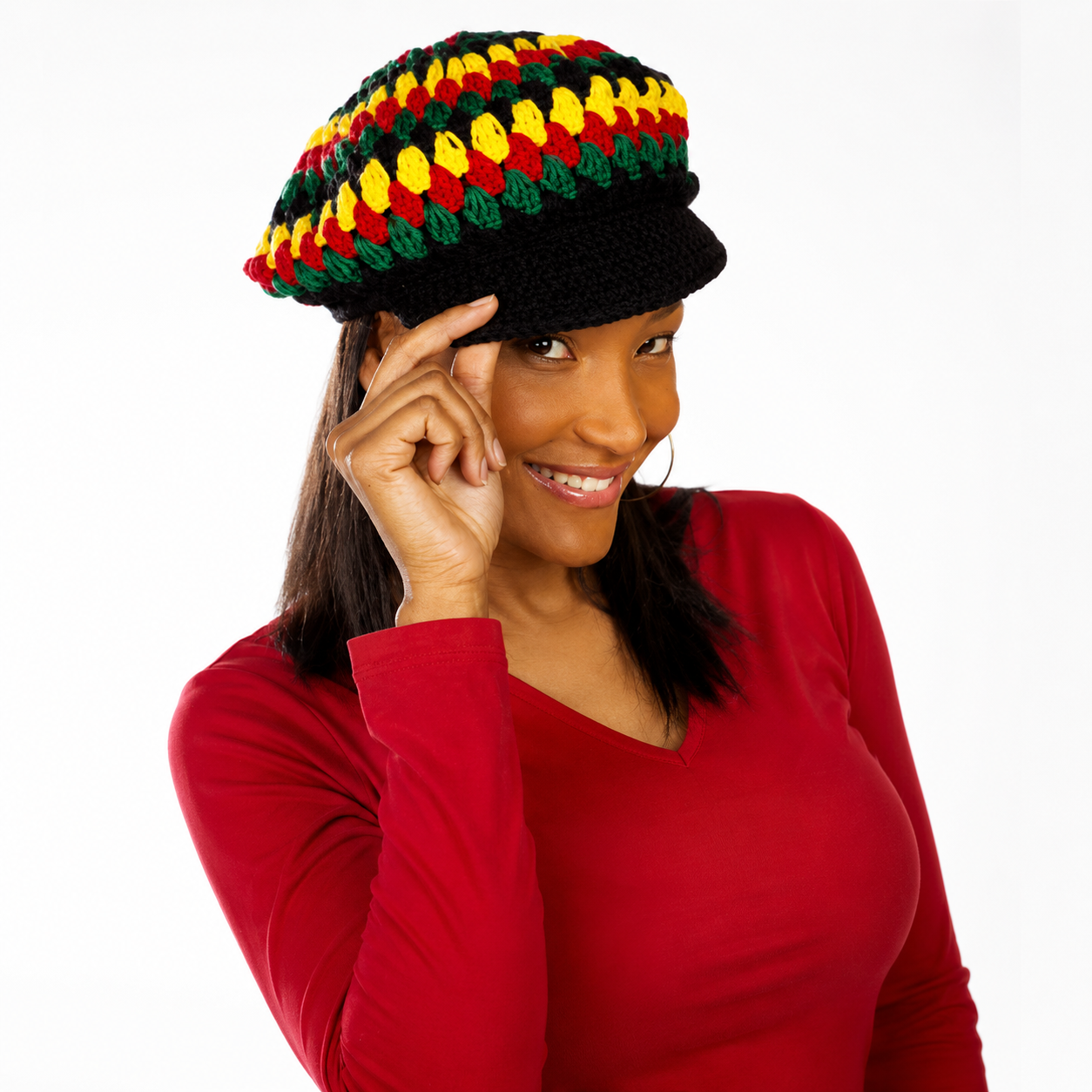Widmann Multicolor Crochet Rasta Hat