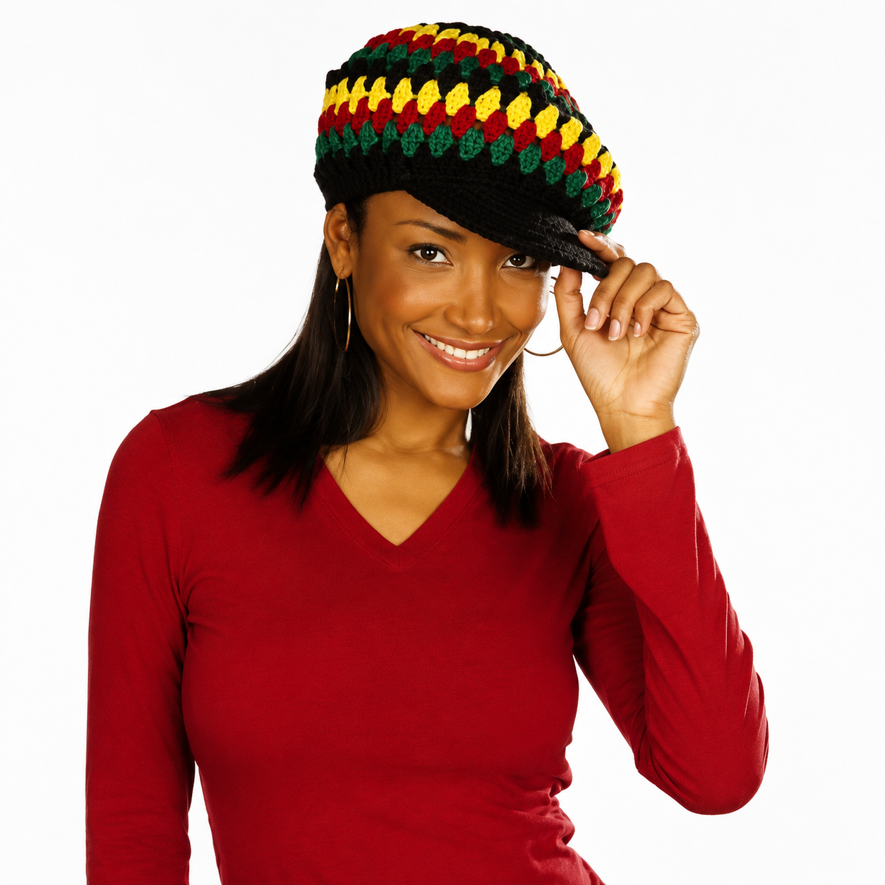 Widmann Multicolor Crochet Rasta Hat