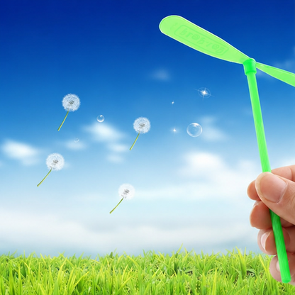 Plastic Dragonfly Flying Toy with Rotating Propeller for Outdoor Garden Play