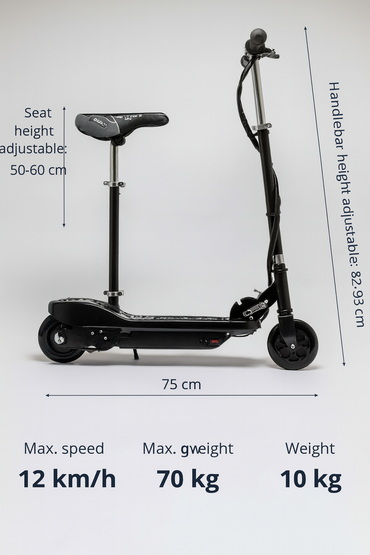 BluMill Kids Electric Scooter with Seat: Safe, Foldable, 7.5 MPH Top Speed