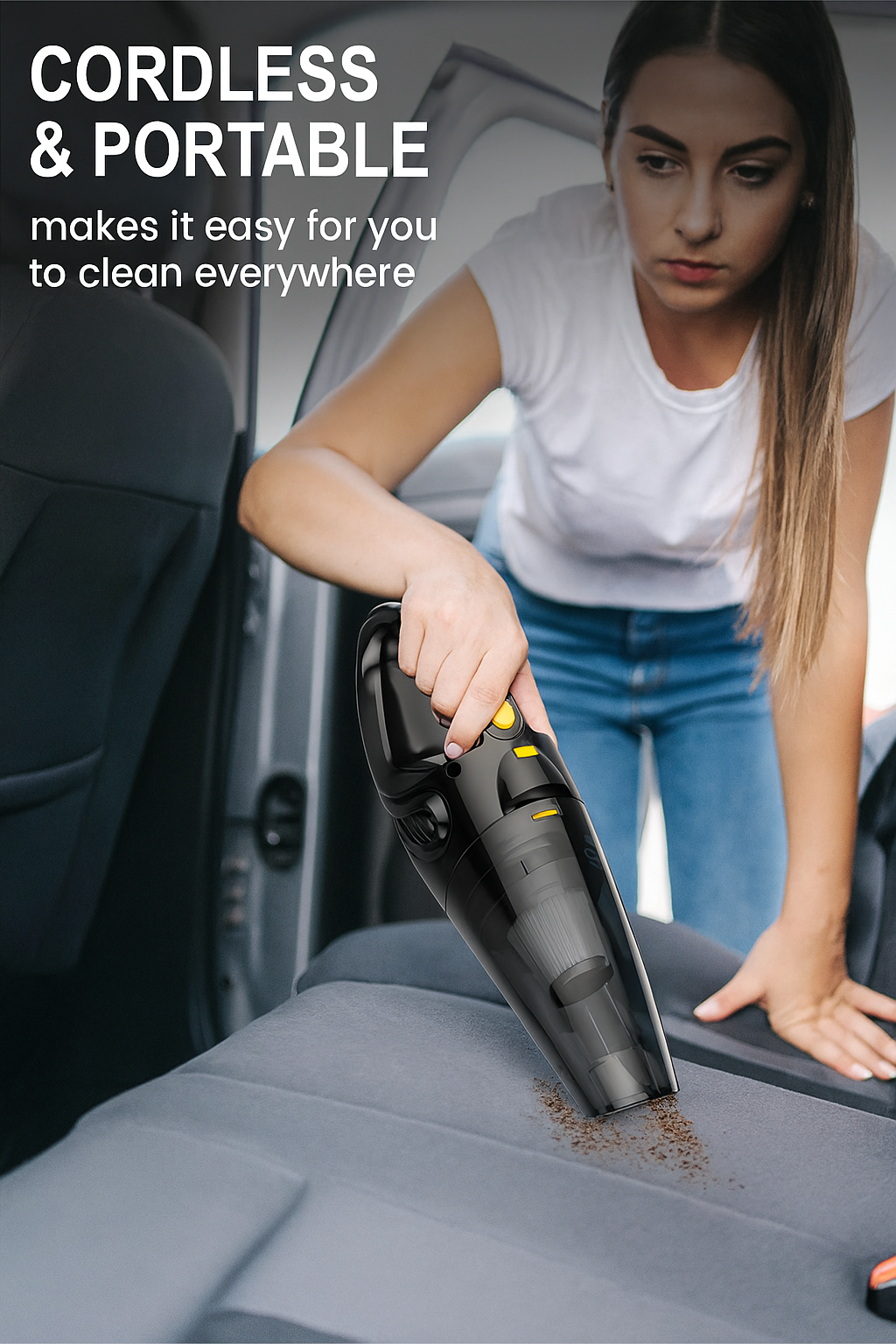 Uythumidid HS6 Portable Handheld Cordless Car Vacuum Cleaner with LED Lights