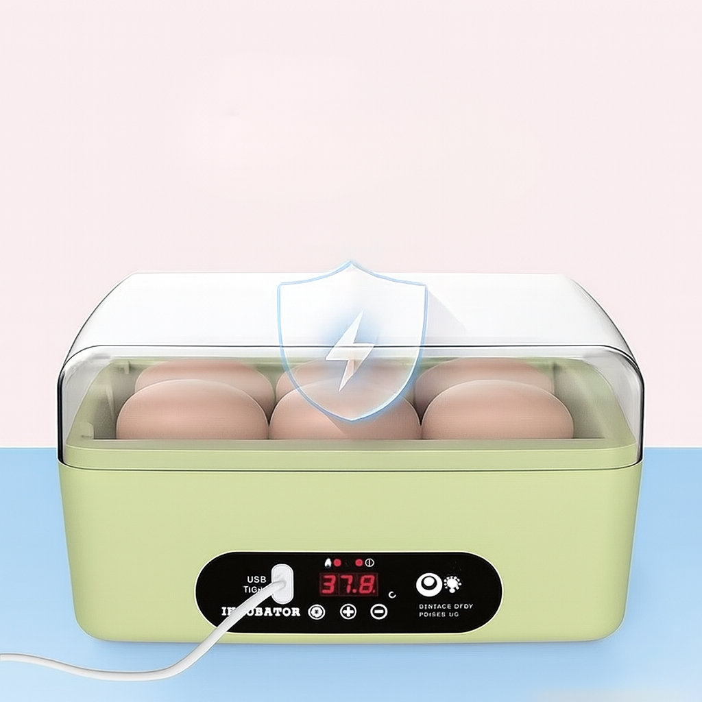 6-Egg Automatic Poultry Incubator with Temperature and Humidity Control