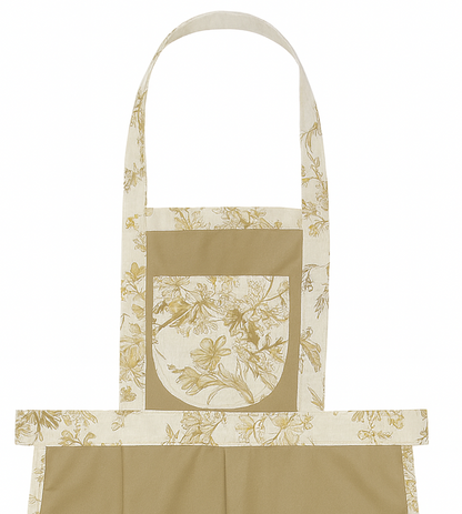 Floral Ruffle Hem Kitchen Apron with Dual Pockets