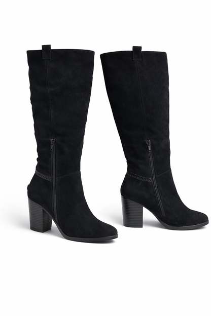 a.n.a Ana Lendy Black Suede Knee High Heeled Boots