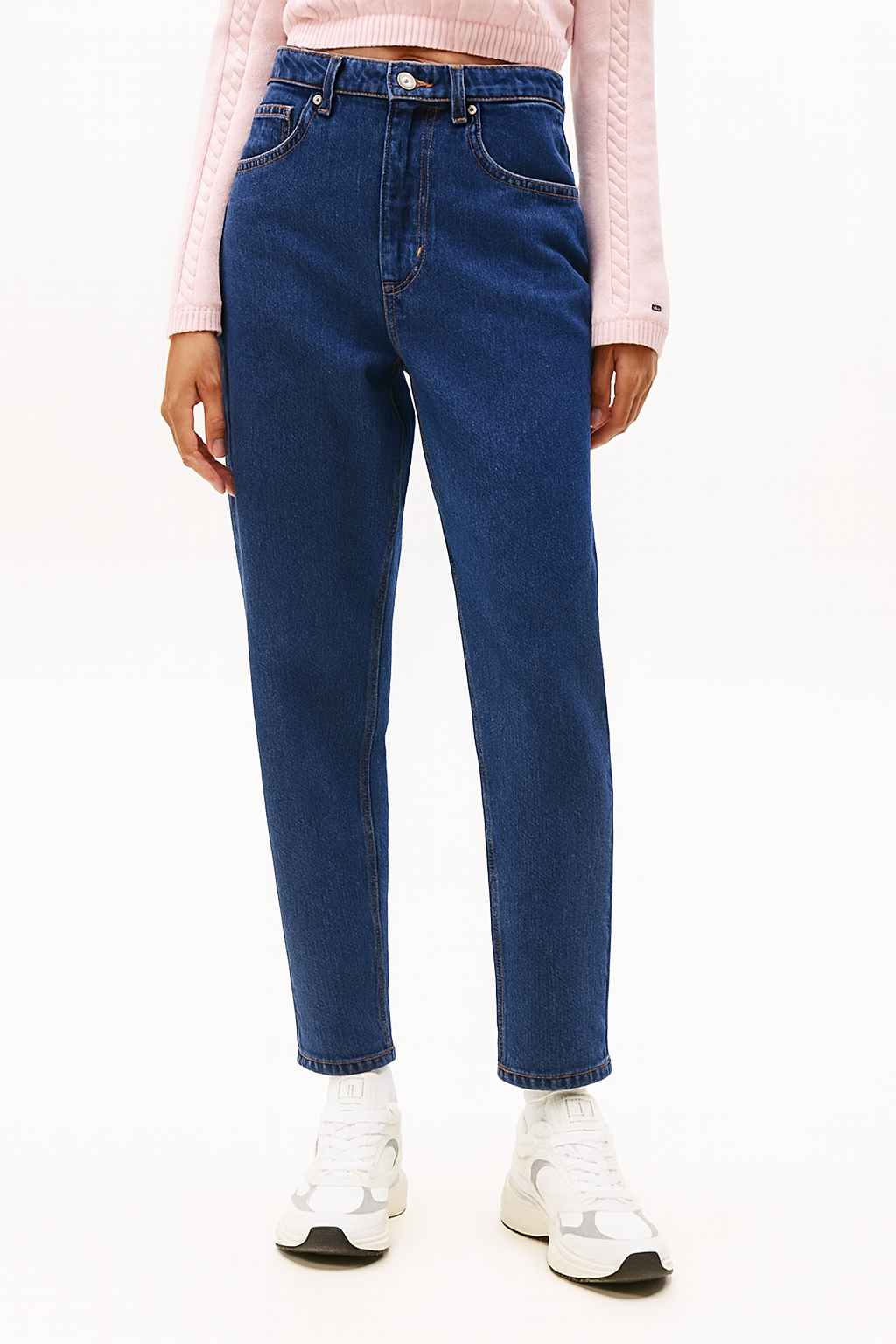 Women's Ultra High Rise Tapered Leg Mom Jeans - Sustainable Dark Denim