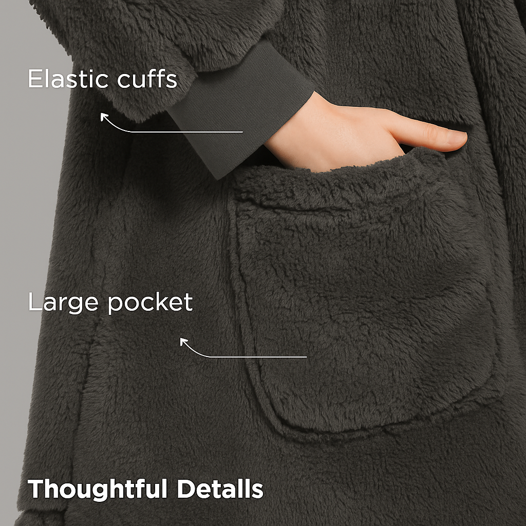 Woltu Wearable Blanket Hoodie – Fluffy Fleece, Warm & Cozy, Multiple Colors