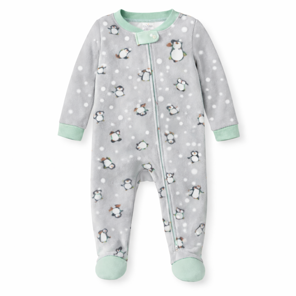 Cloud island Penguins On Ice Microfleece Footed Sleeper Pajamas - 2 Pack