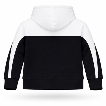 Xersion Girls Black With White Hoodie Long Sleeve Zip