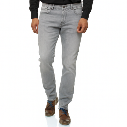 Men's Jeel Regular Fit Straight Cut 5-Pocket Black Stretch Jeans