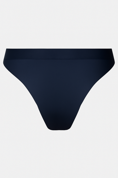 Tommy Hilfiger Women's Brazilian Bikini Bottoms with Elastic Logo Waistband, Navy