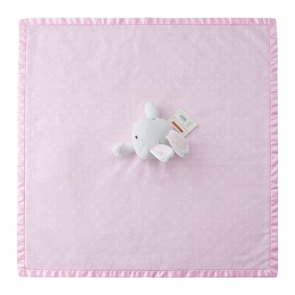 Cloud Island Polka Dot Bunny Satin Security Blanket Large Pink
